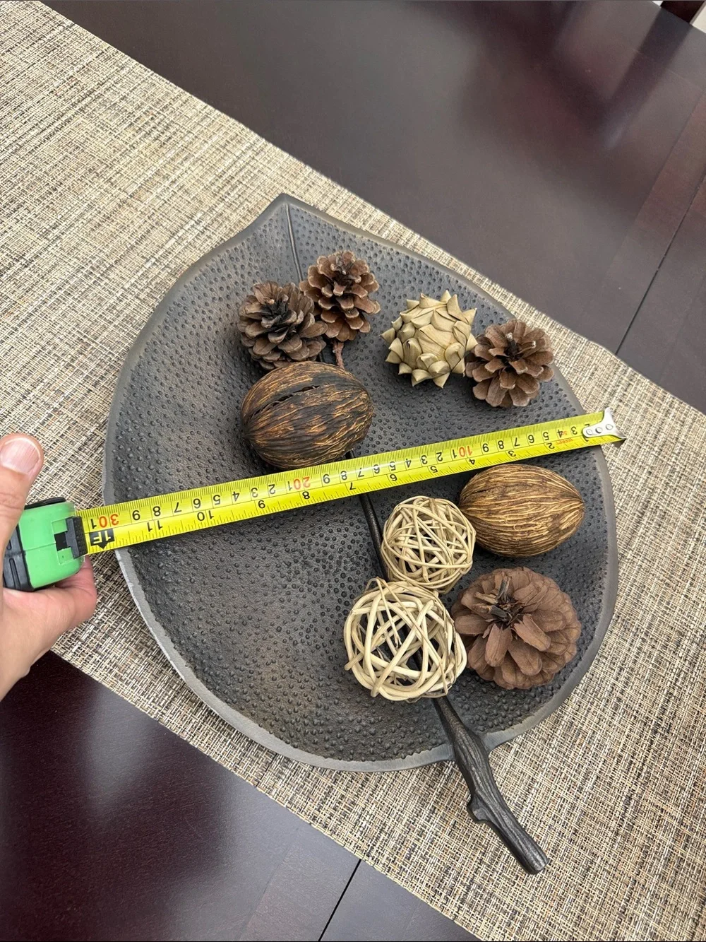 Crate and Barrel decorative metal leaf tray